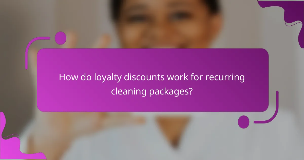 How do loyalty discounts work for recurring cleaning packages?