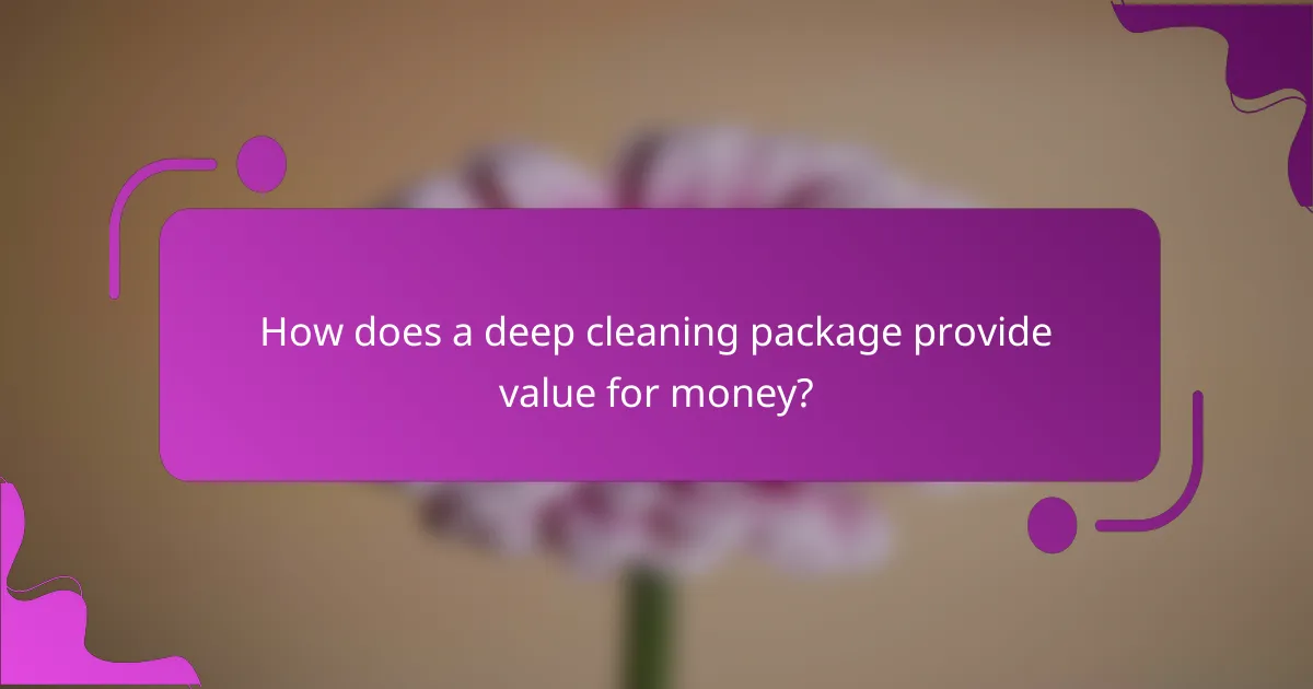 How does a deep cleaning package provide value for money?