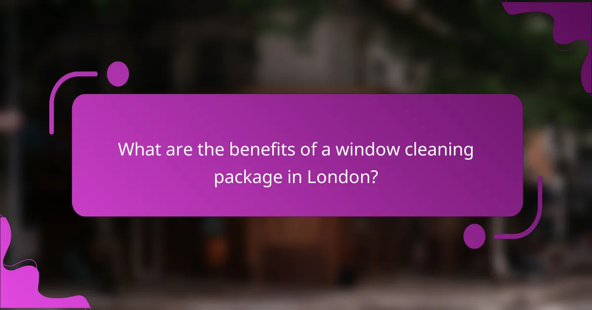 What are the benefits of a window cleaning package in London?