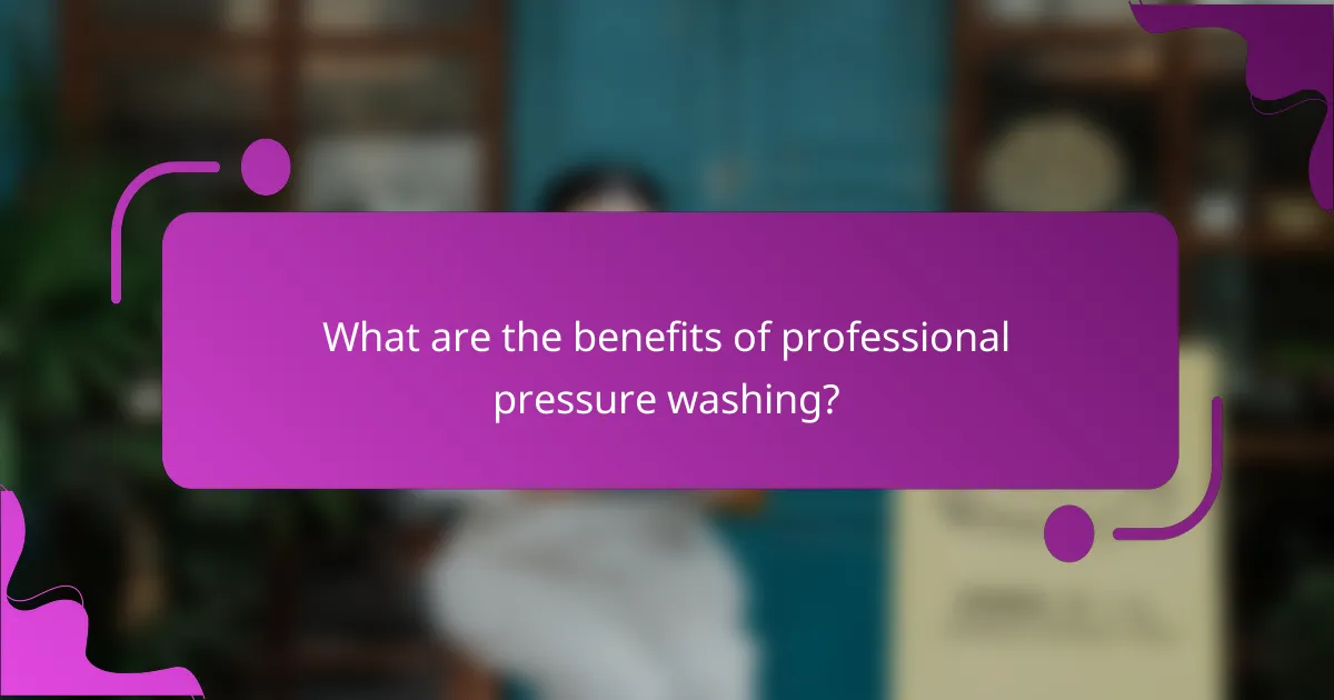 What are the benefits of professional pressure washing?