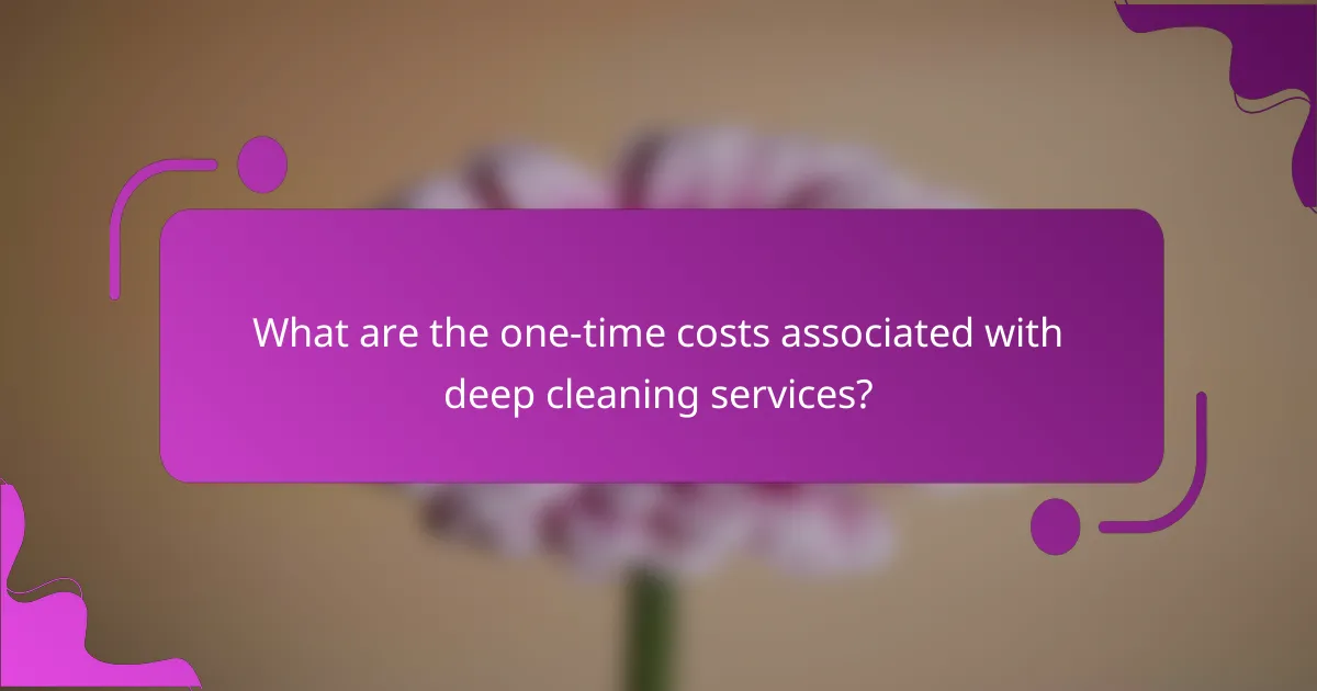 What are the one-time costs associated with deep cleaning services?