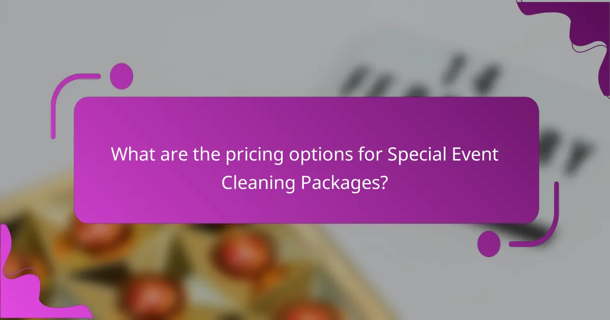 What are the pricing options for Special Event Cleaning Packages?