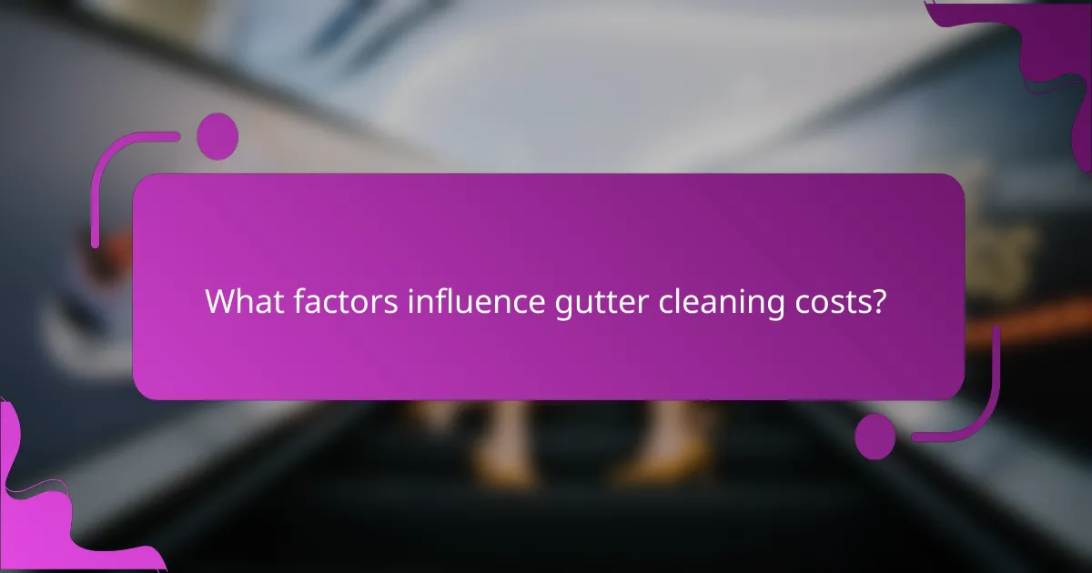 What factors influence gutter cleaning costs?